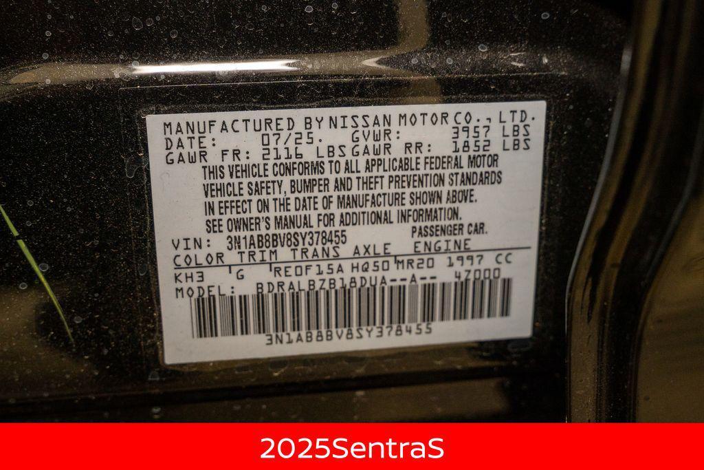 new 2025 Nissan Sentra car, priced at $22,368