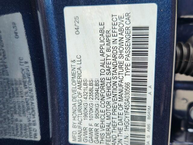 new 2025 Honda Accord car, priced at $30,510