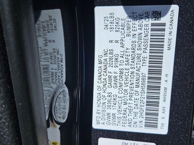 new 2025 Honda Civic car, priced at $24,700