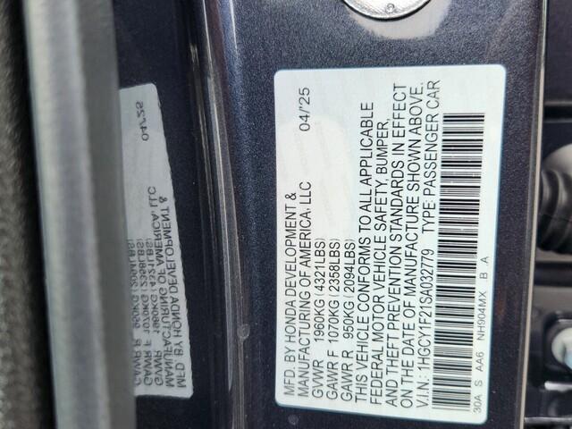 new 2025 Honda Accord car, priced at $28,257