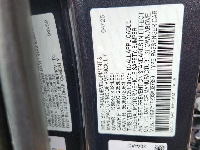 new 2025 Honda Accord car, priced at $28,257