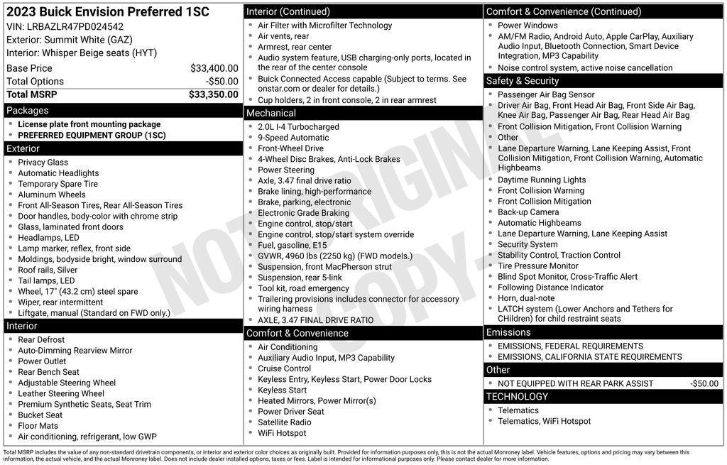 used 2023 Buick Envision car, priced at $18,990