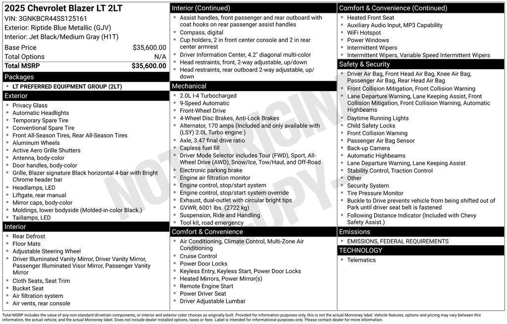 new 2025 Chevrolet Blazer car, priced at $25,995