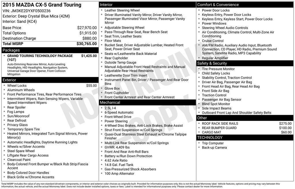 used 2015 Mazda CX-5 car, priced at $11,490