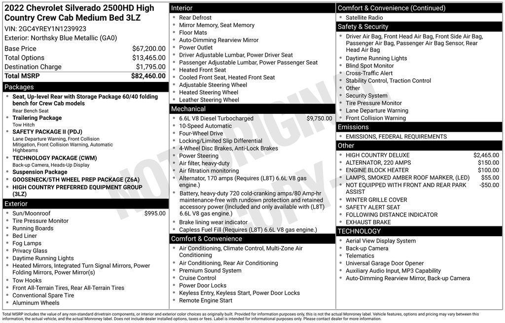 new 2022 Chevrolet Silverado 2500 car, priced at $73,710