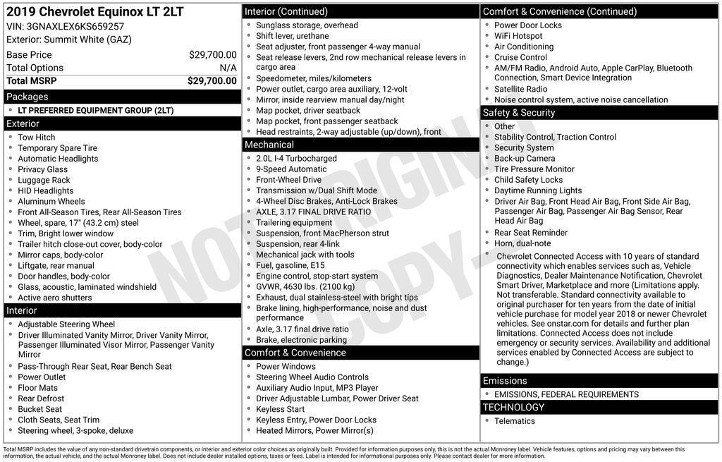 used 2019 Chevrolet Equinox car, priced at $16,490