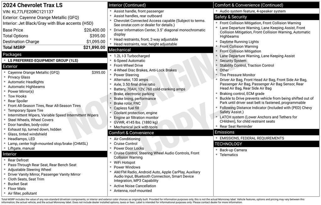 used 2024 Chevrolet Trax car, priced at $16,490
