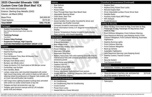 new 2025 Chevrolet Silverado 1500 car, priced at $31,020