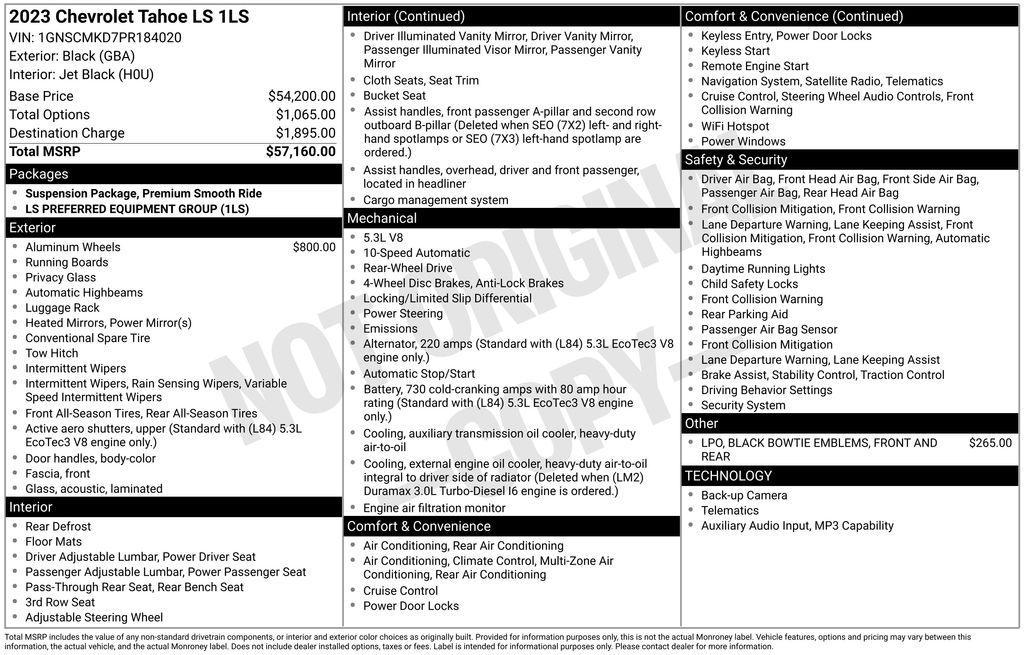 used 2023 Chevrolet Tahoe car, priced at $30,990