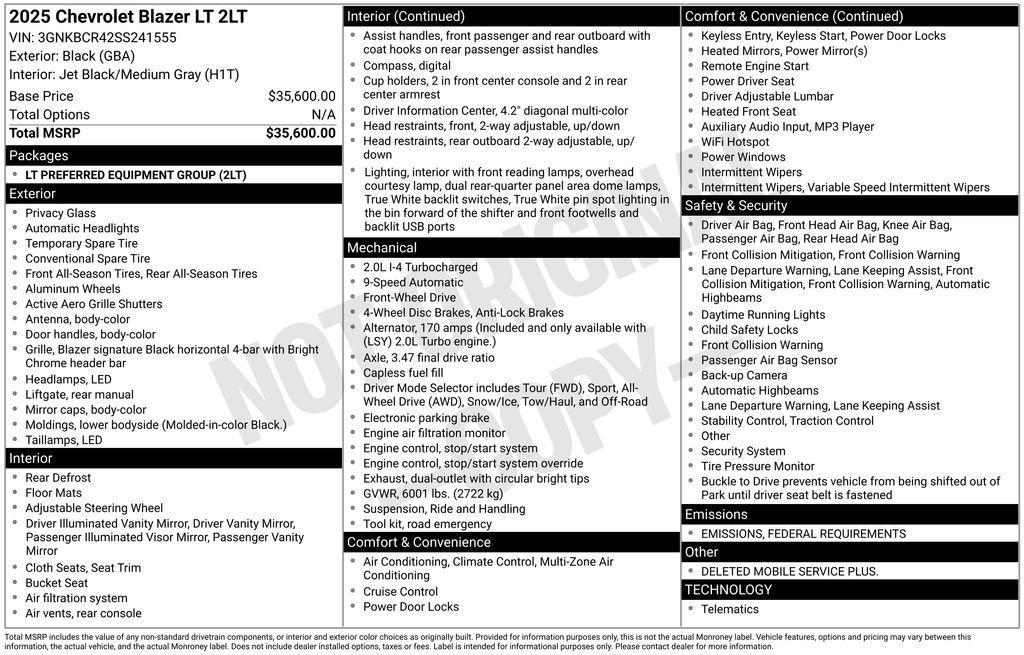 new 2025 Chevrolet Blazer car, priced at $28,095