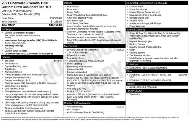 used 2021 Chevrolet Silverado 1500 car, priced at $28,990