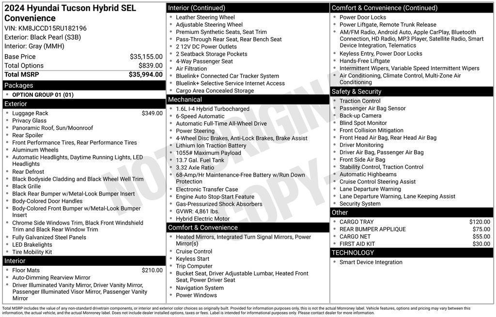 used 2024 Hyundai TUCSON Hybrid car, priced at $22,990
