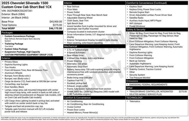 new 2025 Chevrolet Silverado 1500 car, priced at $31,020