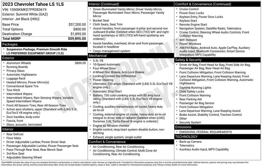 used 2023 Chevrolet Tahoe car, priced at $39,990