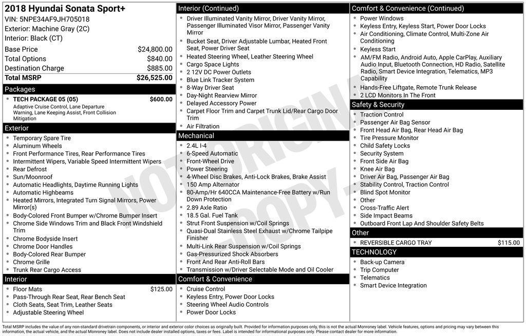 used 2018 Hyundai Sonata car, priced at $10,490