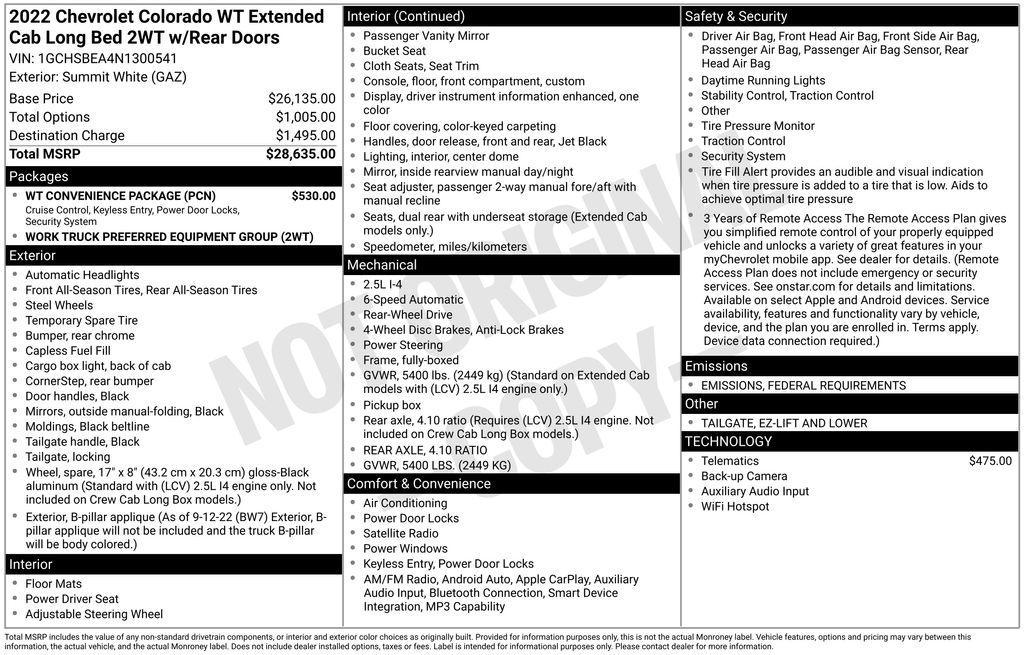 new 2022 Chevrolet Colorado car, priced at $23,335