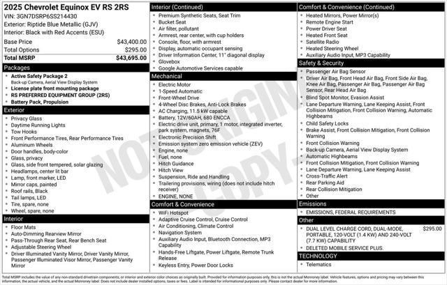 new 2025 Chevrolet Equinox EV car, priced at $35,590