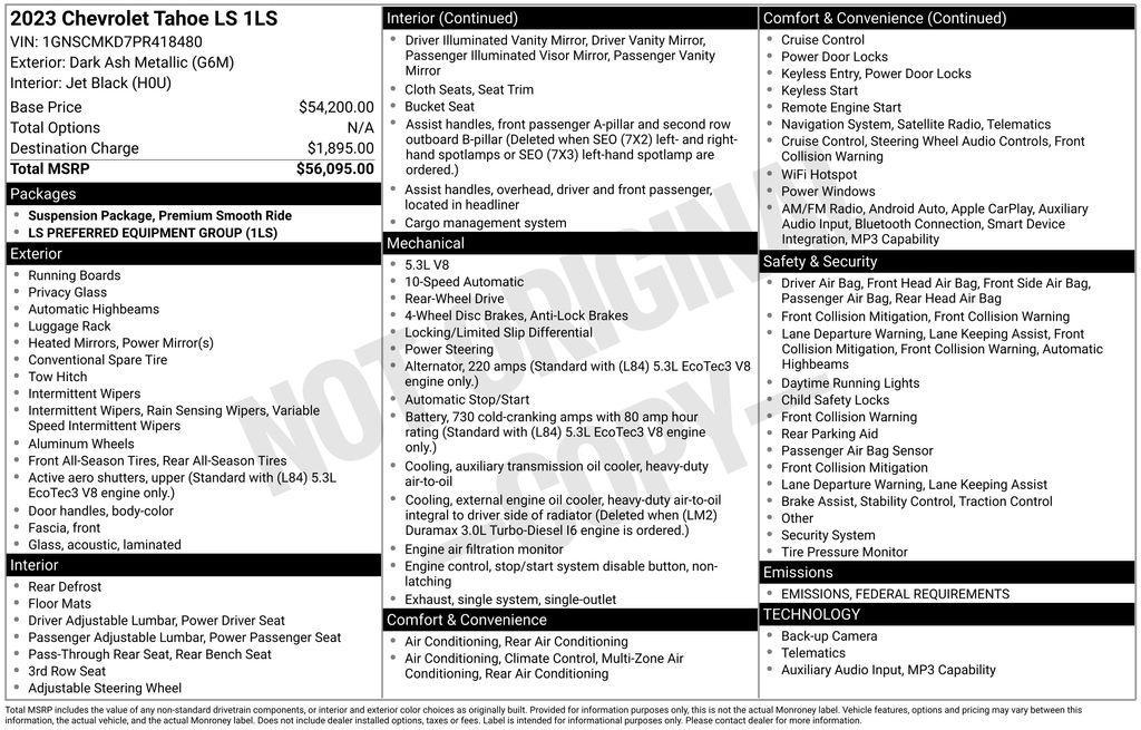 used 2023 Chevrolet Tahoe car, priced at $38,490