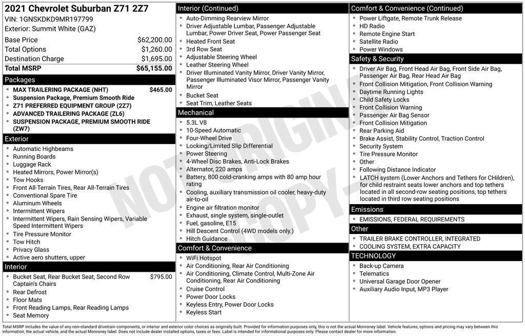 used 2021 Chevrolet Suburban car, priced at $34,490