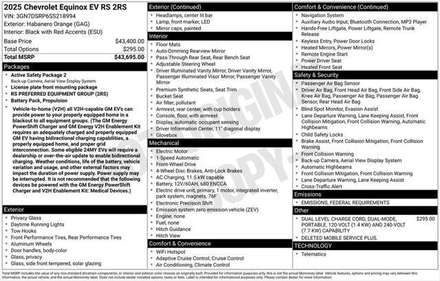 new 2025 Chevrolet Equinox EV car, priced at $35,590