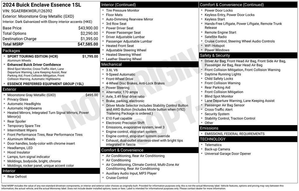 used 2024 Buick Enclave car, priced at $32,990