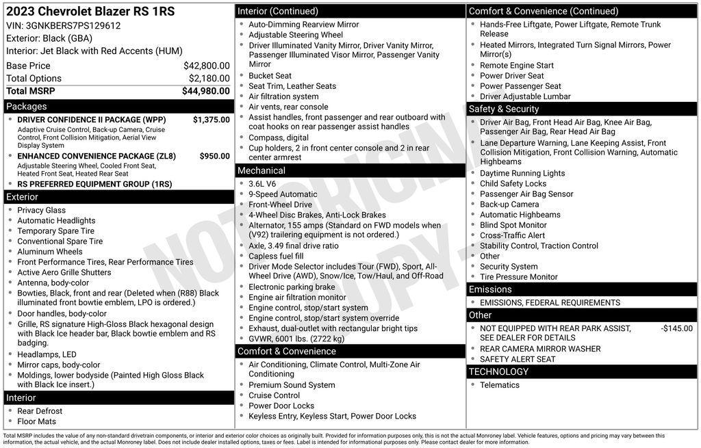 used 2023 Chevrolet Blazer car, priced at $28,490