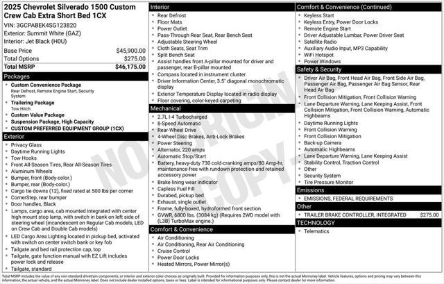 new 2025 Chevrolet Silverado 1500 car, priced at $27,820