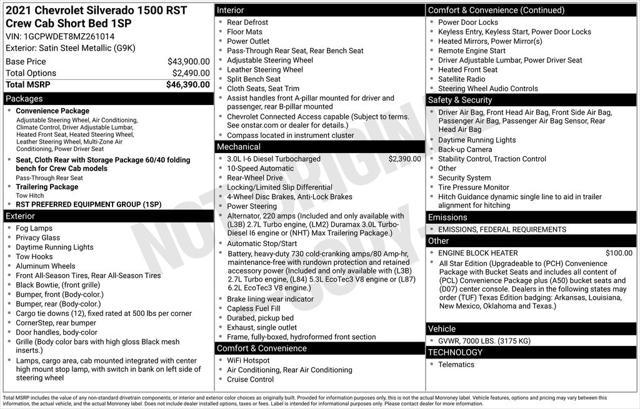 used 2021 Chevrolet Silverado 1500 car, priced at $30,990
