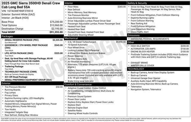 new 2025 GMC Sierra 3500 car, priced at $83,963