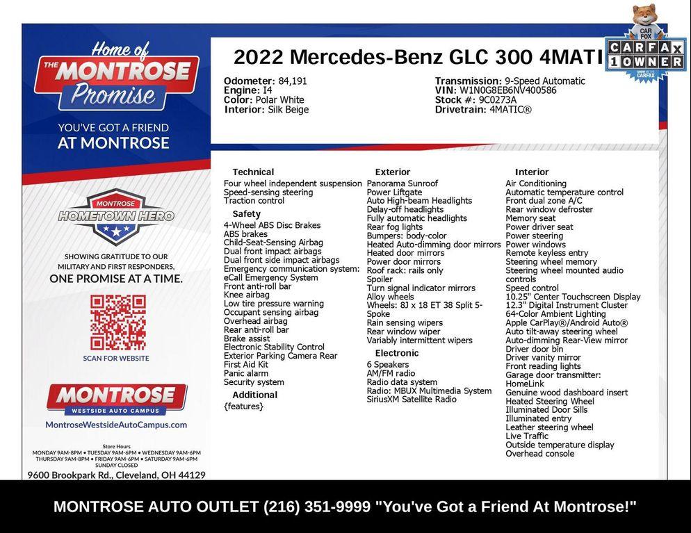 used 2022 Mercedes-Benz GLC 300 car, priced at $23,938