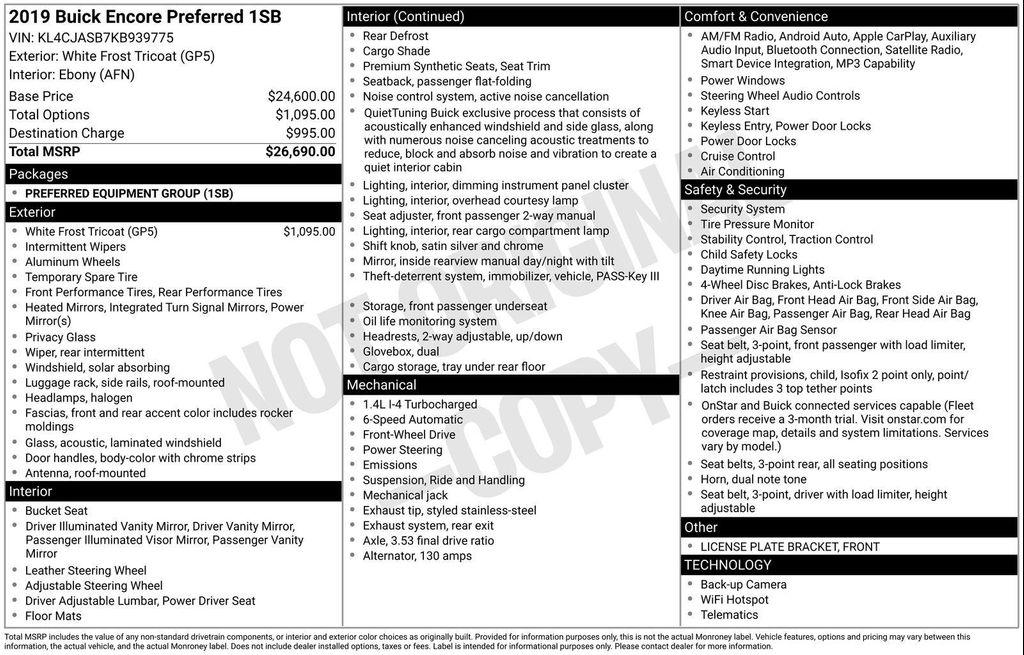 used 2019 Buick Encore car