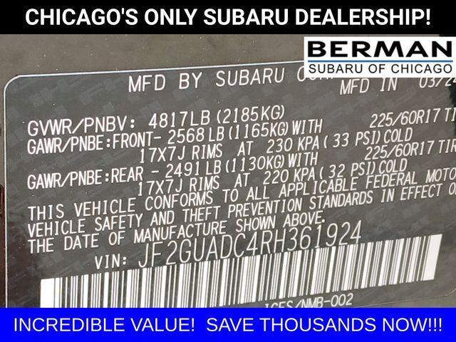 used 2024 Subaru Crosstrek car, priced at $27,000
