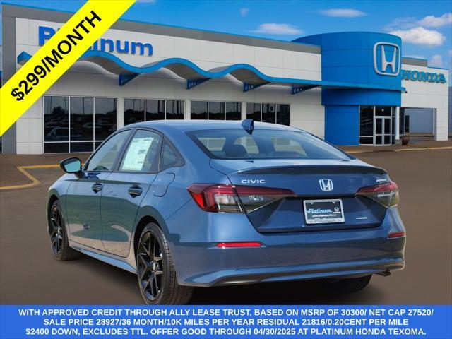 new 2025 Honda Civic Hybrid car, priced at $29,173