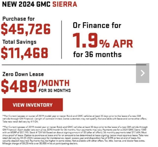 new 2024 GMC Sierra 1500 car, priced at $70,710