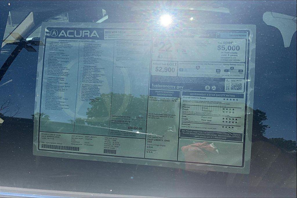 new 2025 Acura MDX car, priced at $59,449