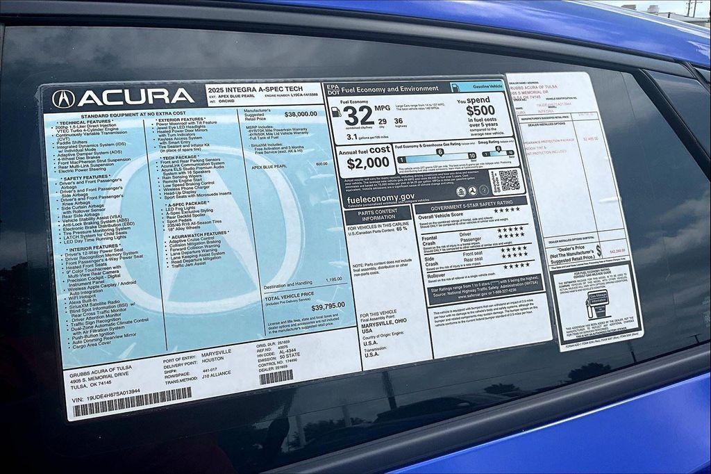 new 2025 Acura Integra car, priced at $40,694
