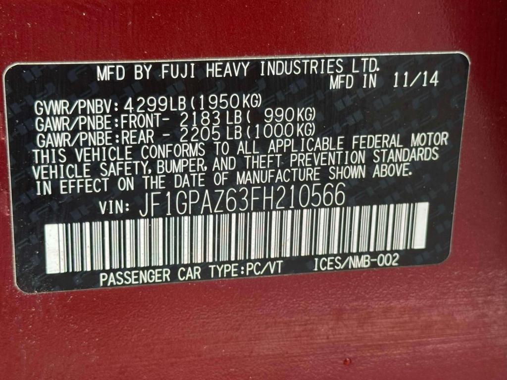 used 2015 Subaru Impreza car, priced at $11,895