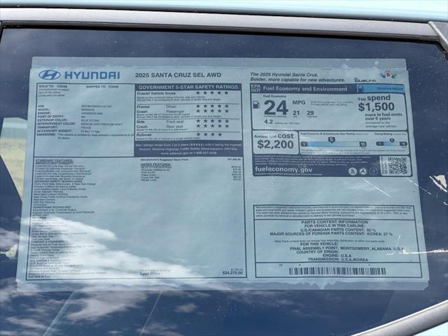 new 2025 Hyundai SANTA CRUZ car, priced at $32,320