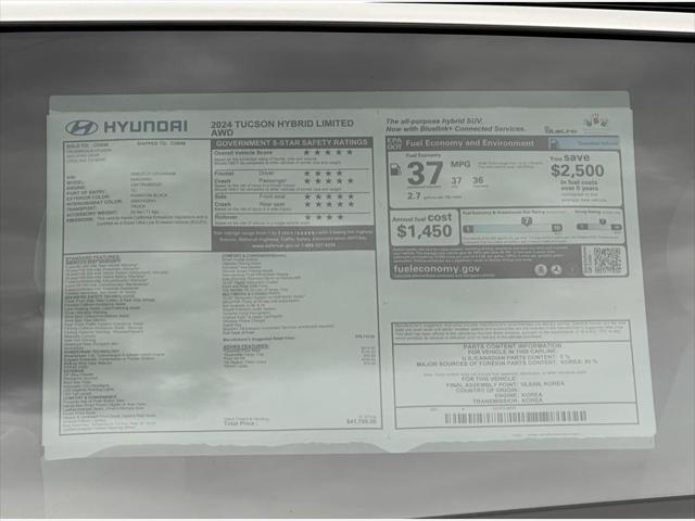 new 2024 Hyundai Tucson Hybrid car, priced at $40,365