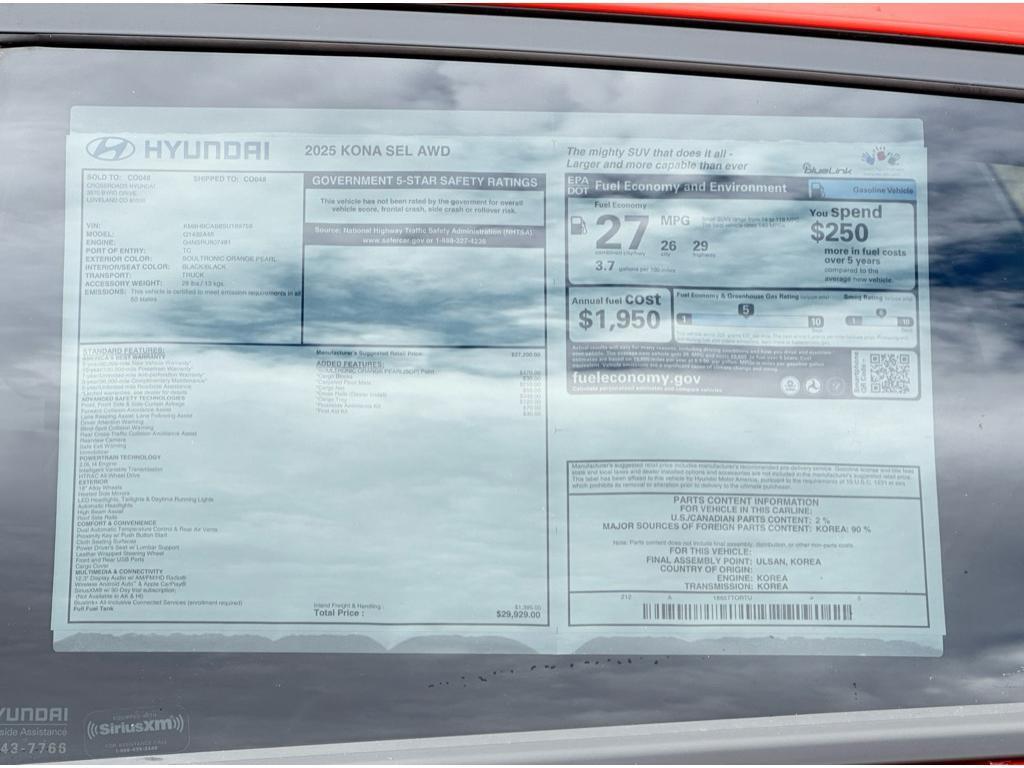 used 2025 Hyundai Kona car, priced at $28,787