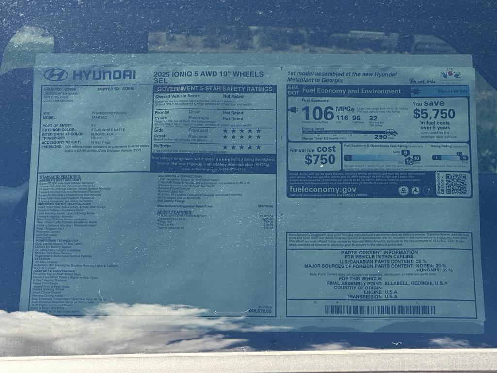 new 2025 Hyundai IONIQ 5 car, priced at $48,470