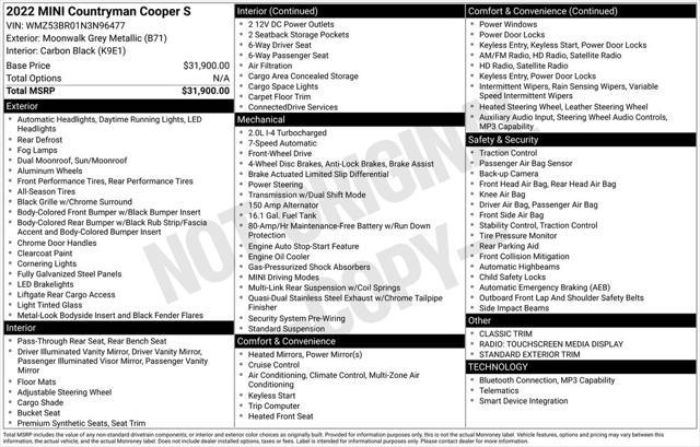 used 2022 MINI Countryman car, priced at $26,795