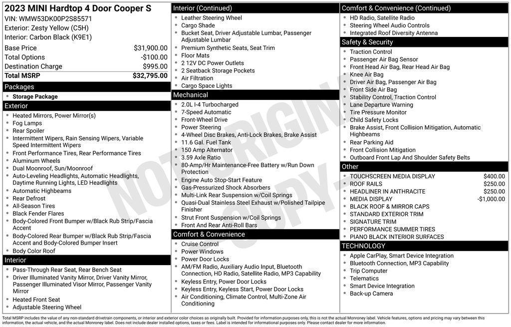used 2023 MINI Hardtop car, priced at $28,495