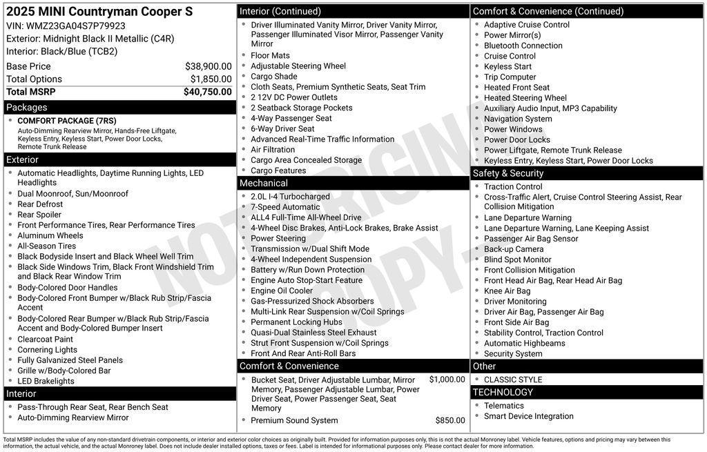 used 2025 MINI Countryman car, priced at $37,495