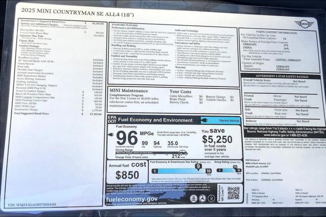 new 2025 MINI Countryman car, priced at $47,355