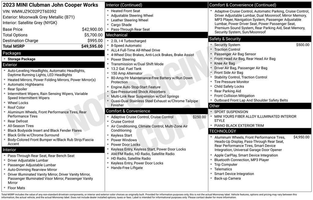 used 2023 MINI Clubman car, priced at $41,295