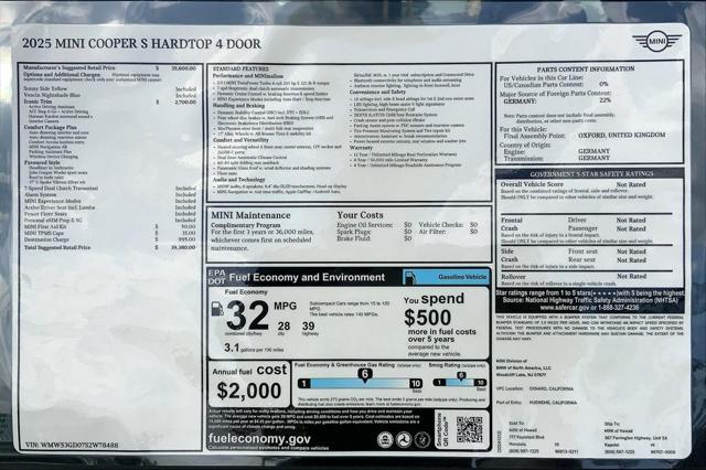 new 2025 MINI Hardtop car, priced at $39,380