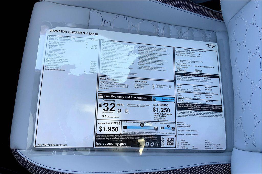 new 2026 MINI Hardtop car, priced at $38,025