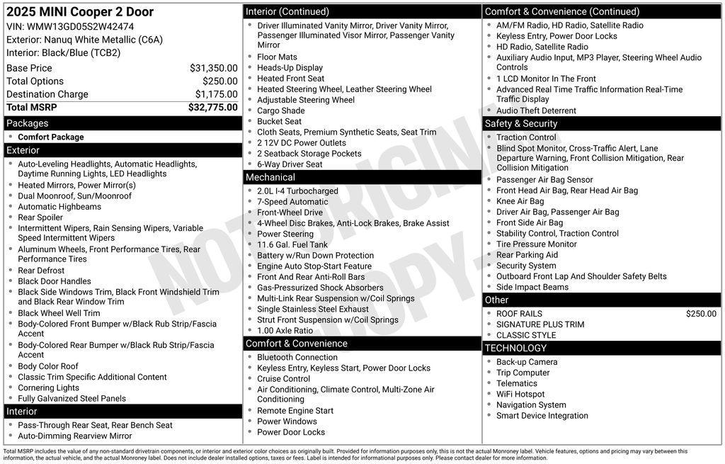 used 2025 MINI Hardtop car, priced at $29,995