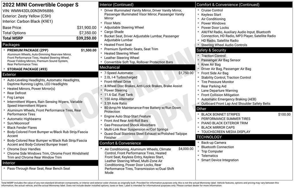 used 2022 MINI Convertible car, priced at $29,495